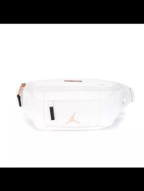 Jordan White Sling Bag with Rose Gold Logo